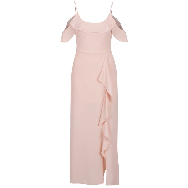 Rochie maxi roz pal cu volane Miss Selfridge Petites