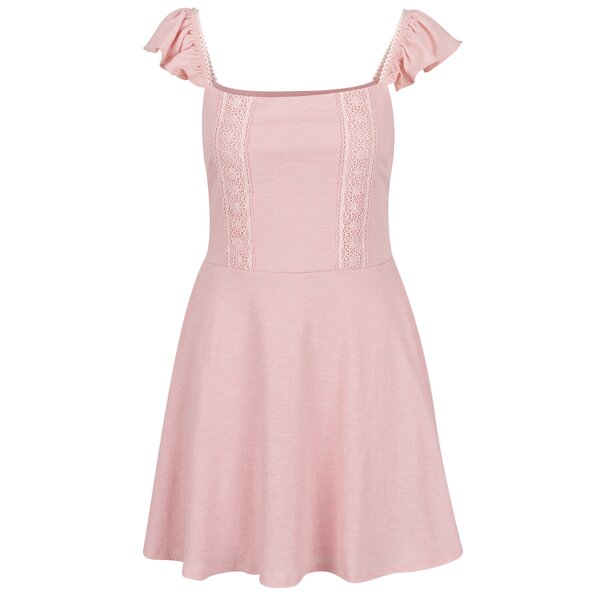 Rochie roz melanj cu volane la mâneci Miss Selfridge Petites