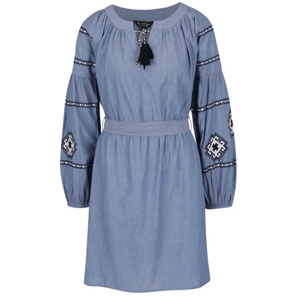 Rochie albastră cu motive etno alb negru Miss Selfridge