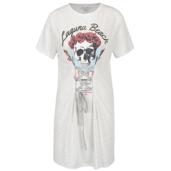 Tricou lung gri melanj cu șnur inserat Miss Selfridge