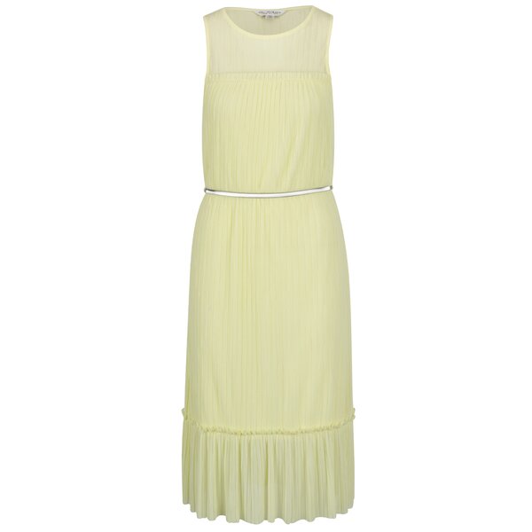 Rochie galbenă plisată cu cordon metalic Miss Selfridge