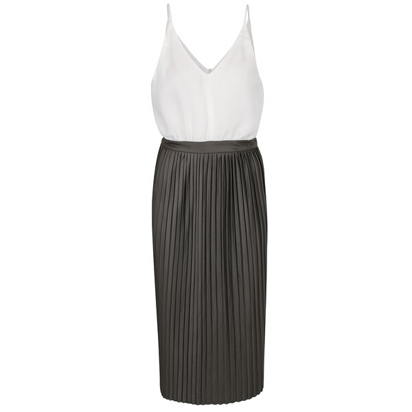 Rochie kaki cu alb AX Paris cu pliuri