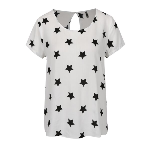 Tricou crem cu print albastru cu stele ONLY First