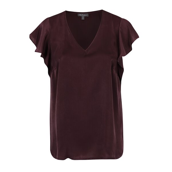 Bluză burgundy Ulla Popken mâneci fluture