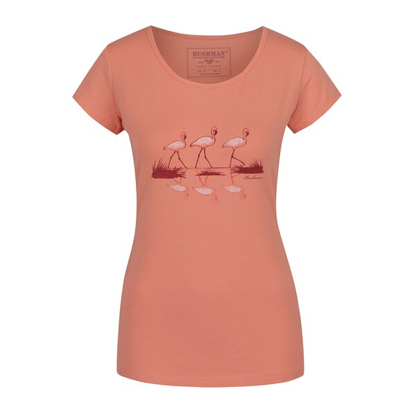 Tricou oranj BUSHMAN Selma print păsări flamingo