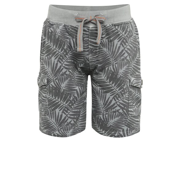 Pantaloni sport scurți gri Bóboli din bumbac cu model