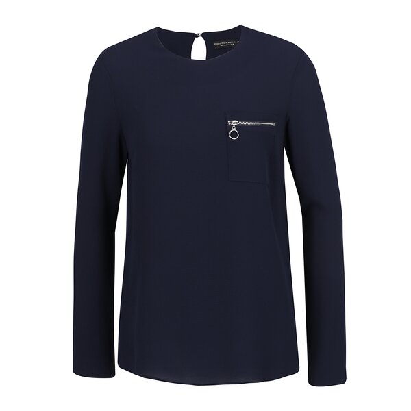 Bluză bleumarin Dorothy Perkins cu fermoar decorativ