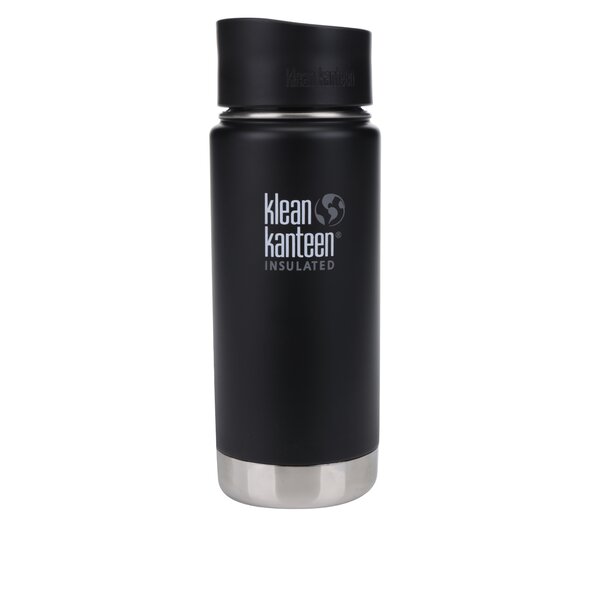 Cană termos neagră Klean Kanteen Insulated Wide 473 ml