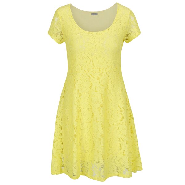 Rochie midi din dantelă galbenă ZOOT