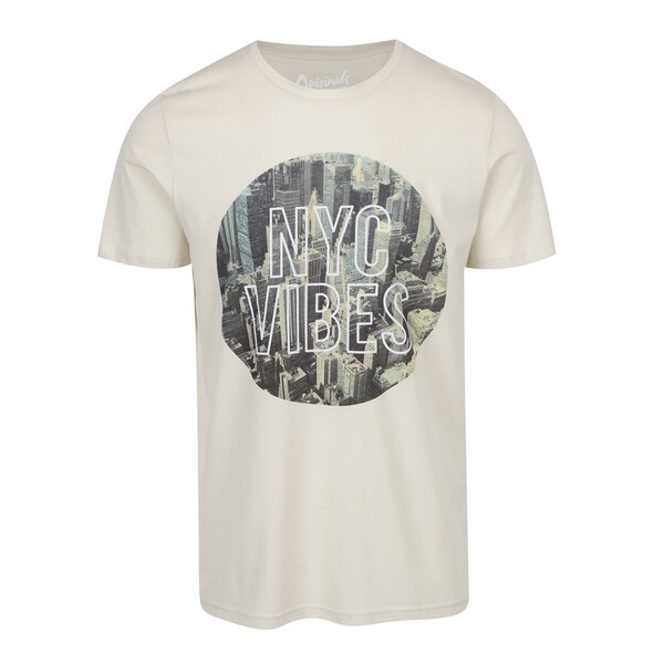 Tricou crem cu print urban Jack & Jones Hello