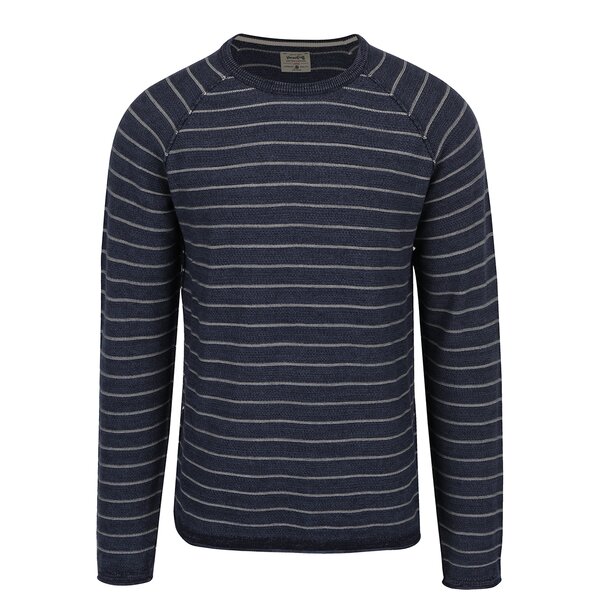Bluza bleumarin cu dungi crem Jack & Jones Romero