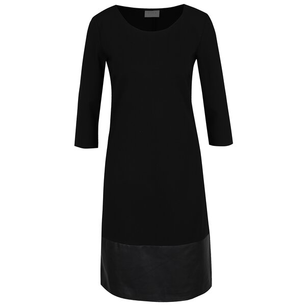 Rochie neagră VILA Ally cu detalii din piele sintetică