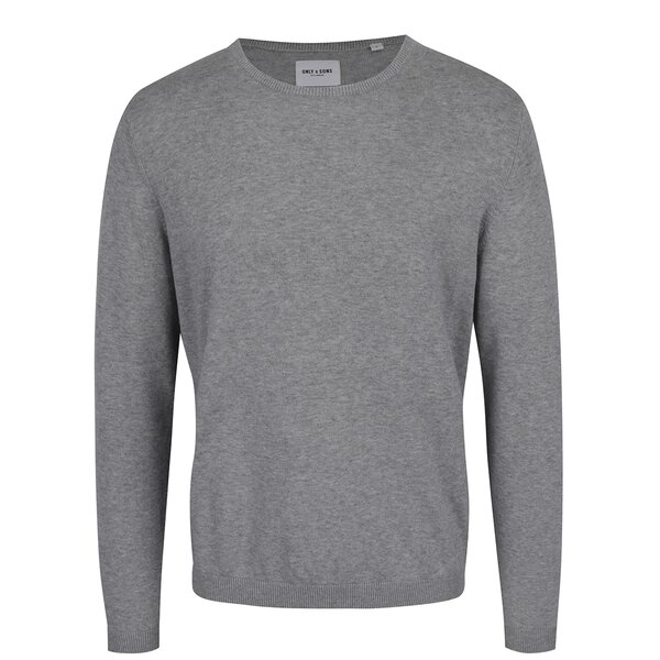Pulover gri melanj din bumbac ONLY & SONS Alex