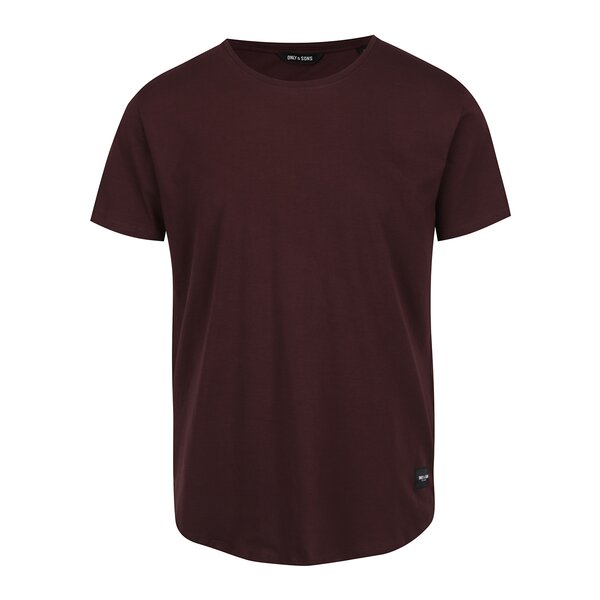 Tricou roșu burgundy Only & Sons Matt