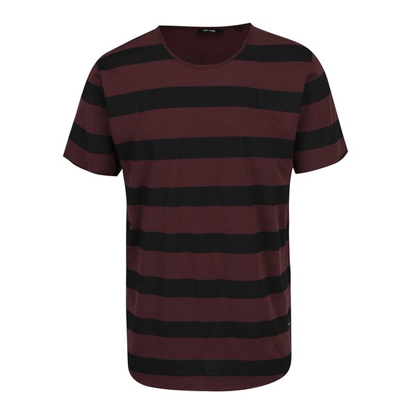 Tricou în dungi roșu burgundy cu negru ONLY & SONS Hako