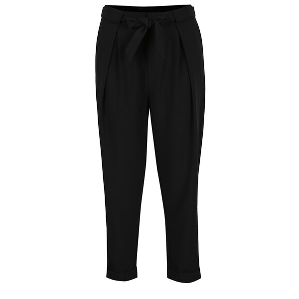 Pantaloni negri cu cordon în talie ONLY Fleetwood