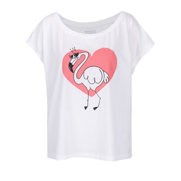 Tricou alb ZOOT Original print flamingo