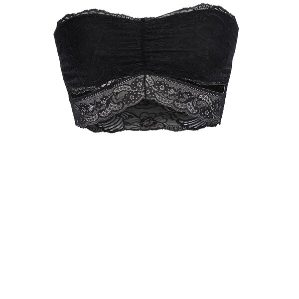 Bustier negru Pieces Arianne din dantelă