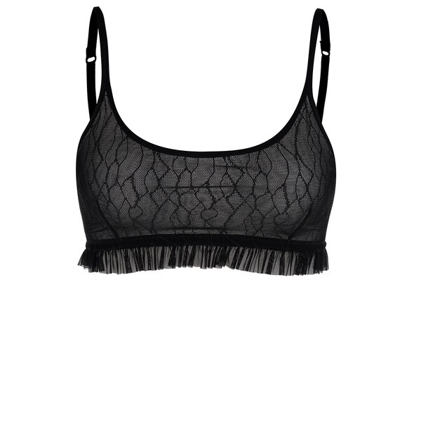 Sutien bralette negru Pieces Katrin cu dantelă