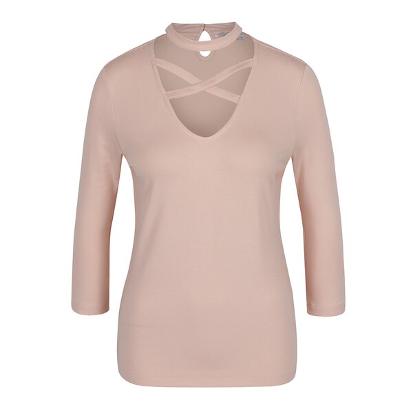 Bluză roz prăfuit cu model choker ONLY Cross
