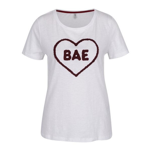 Tricou alb cu print slang ONLY Madison