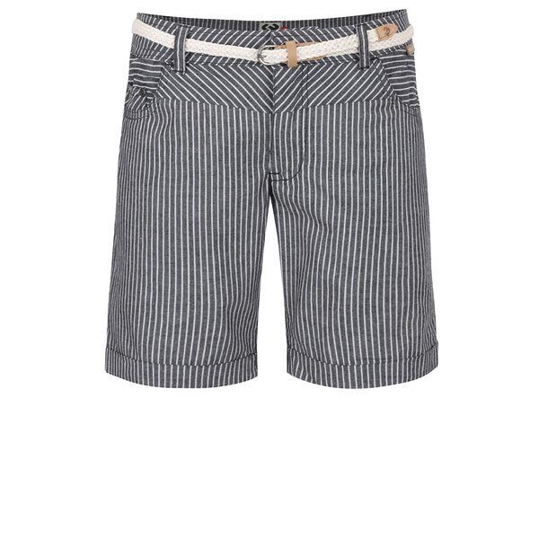 Pantaloni scurți gri închis Ragwear Sandra A cu model în dungi și curea subțire