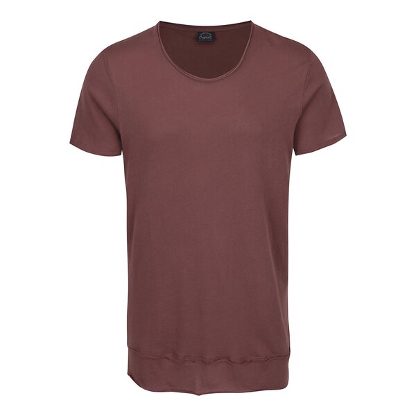 Tricou roșu burgundy cu tiv nefinisat Jack & Jones Hem