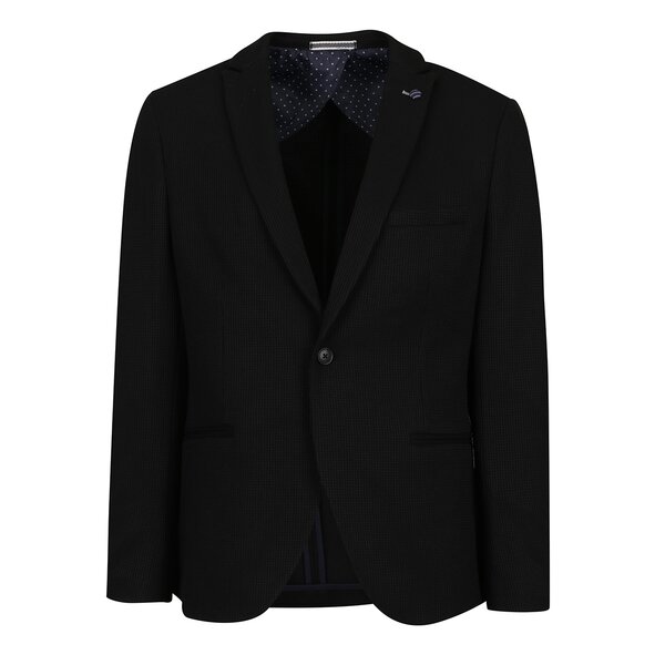 Sacou negru cu model discret Selected Homme Done-Brett