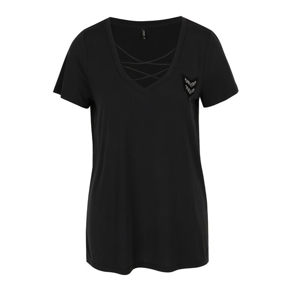 Tricou negru cu șnur ONLY Mili