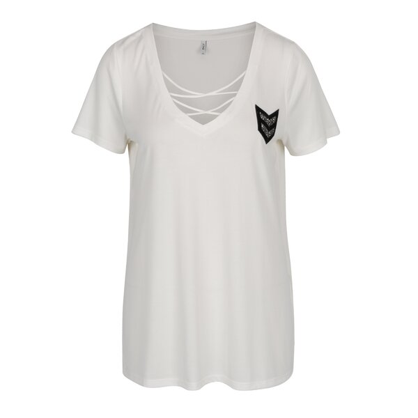 Tricou crem cu șnur ONLY Mili