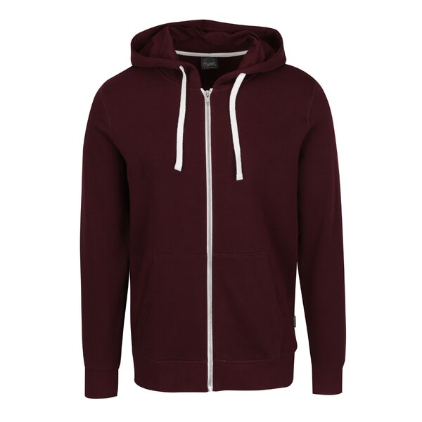 Hanorac roșu burgundy cu fermoar Jack & Jones Holmen