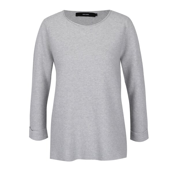 Pulover gri melanj cu mâneci lungi VERO MODA Anna