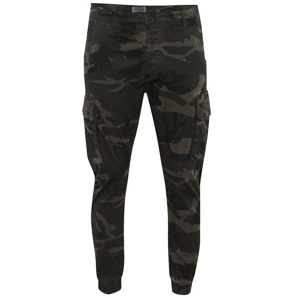 Pantaloni kaki cu model camuflaj Jack & Jones Paul