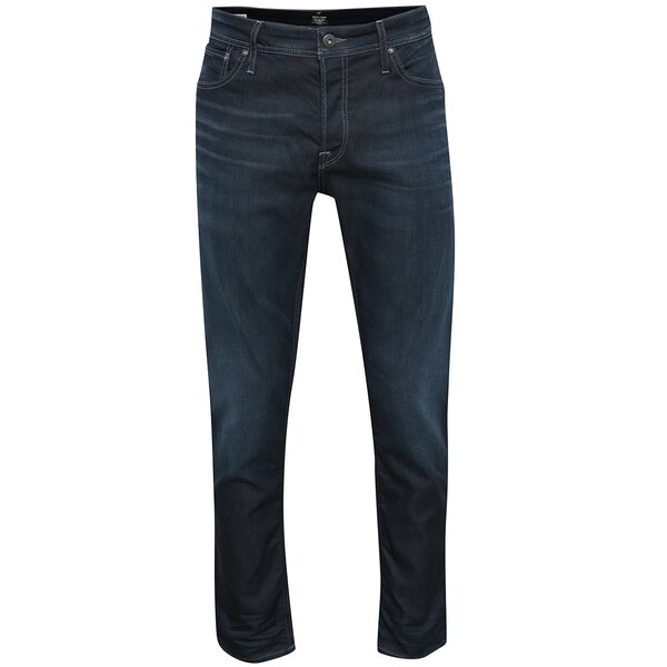 Blugi bleumarin comfort fit cu aspect decolorat Jack & Jones Mike