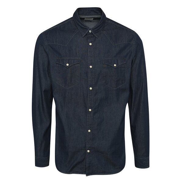 Camasa slim fit bleumarin din denim Selected Homme One Ned