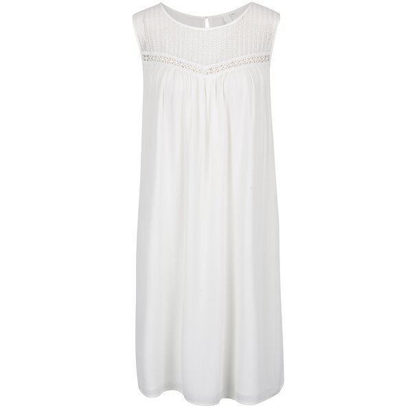Rochie midi crem cu broderie s.Oliver
