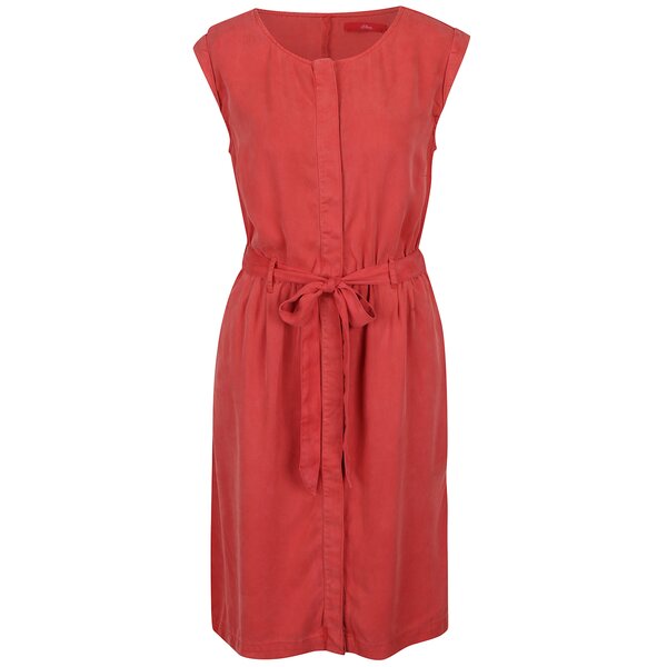 Rochie midi roșie cu nasturi s.Oliver