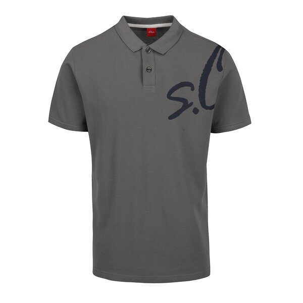 Tricou polo gri cu logo s.Oliver