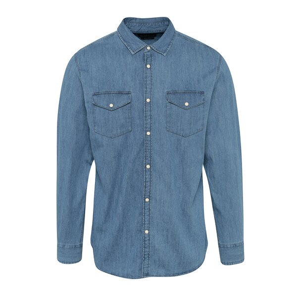 Cămșă albastru deschis slim fit din denim Jack & Jones New One