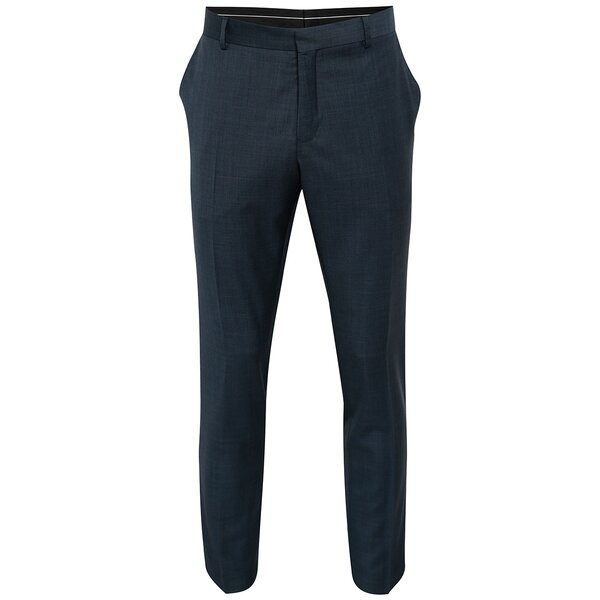 Pantaloni bleumarin de costum din lână Selected Homme Done