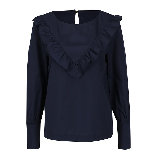 Bluză bleumarin cu volane - VERO MODA Elizabeth