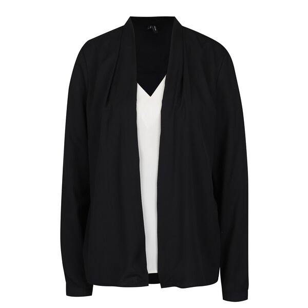 Bluză - cardigan neagru & crem - VERO MODA Emma