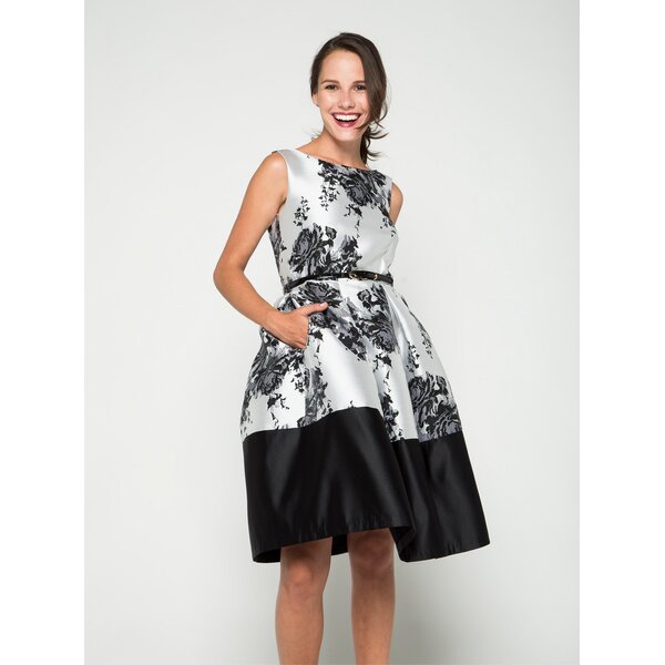 Rochie crem&negru Closet cu imprimeu floral