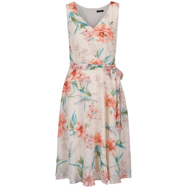 Rochie roz pal cu model floral și cordon în talie - M&Co