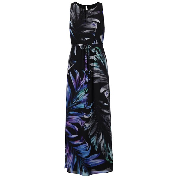 Rochie neagră maxi cu imprimeu floral - M&Co