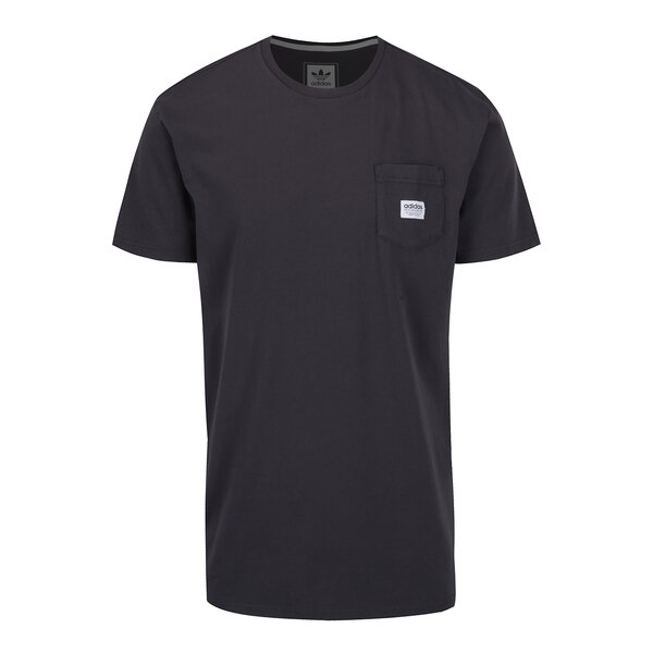 Tricou negru cu aplicatie logo adidas Originals
