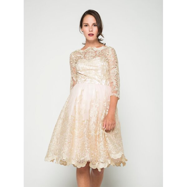 Rochie roz Chi Chi London din tulle și dantelă