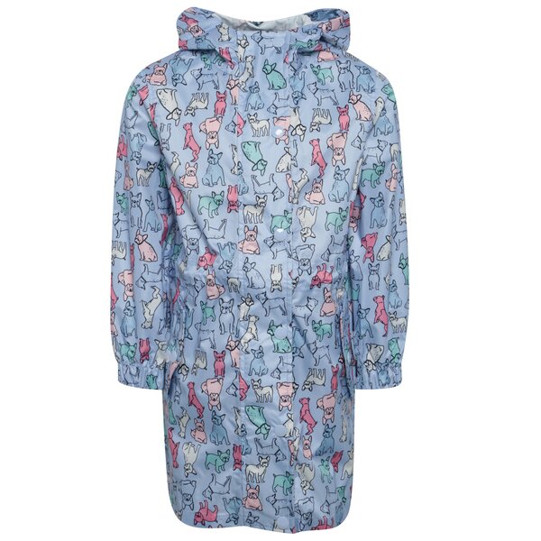 Jachetă parka albastră impermeabiă cu print pentru fete Tom Joule