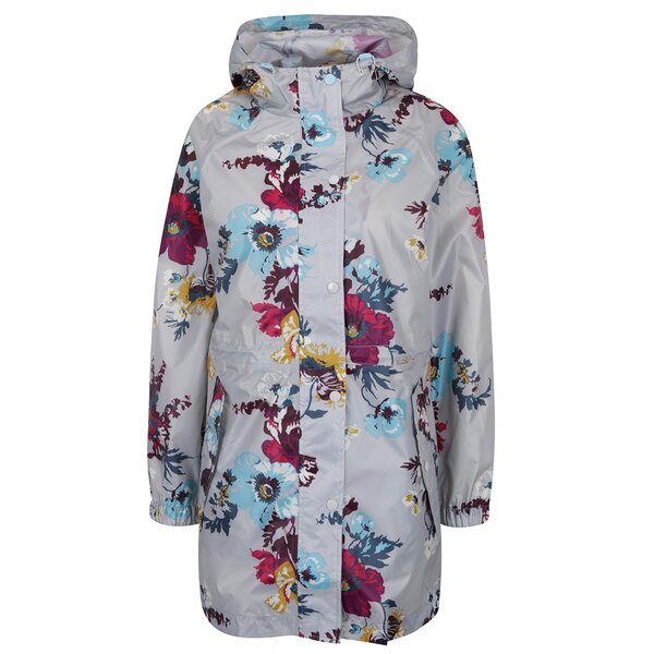 Jachetă impermeabilă gri cu print floral Tom Joule