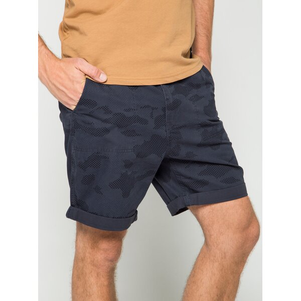 Pantaloni scurți albastru închis Burton Menswear London cu model camuflaj